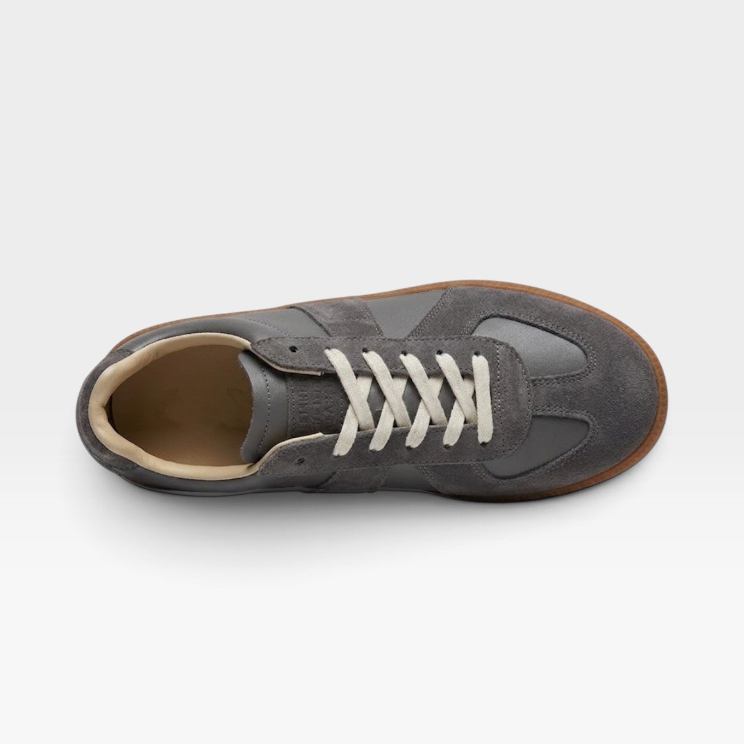 SNURKY GAT Vintage Sneaker Grau/Gum – Ansicht von oben