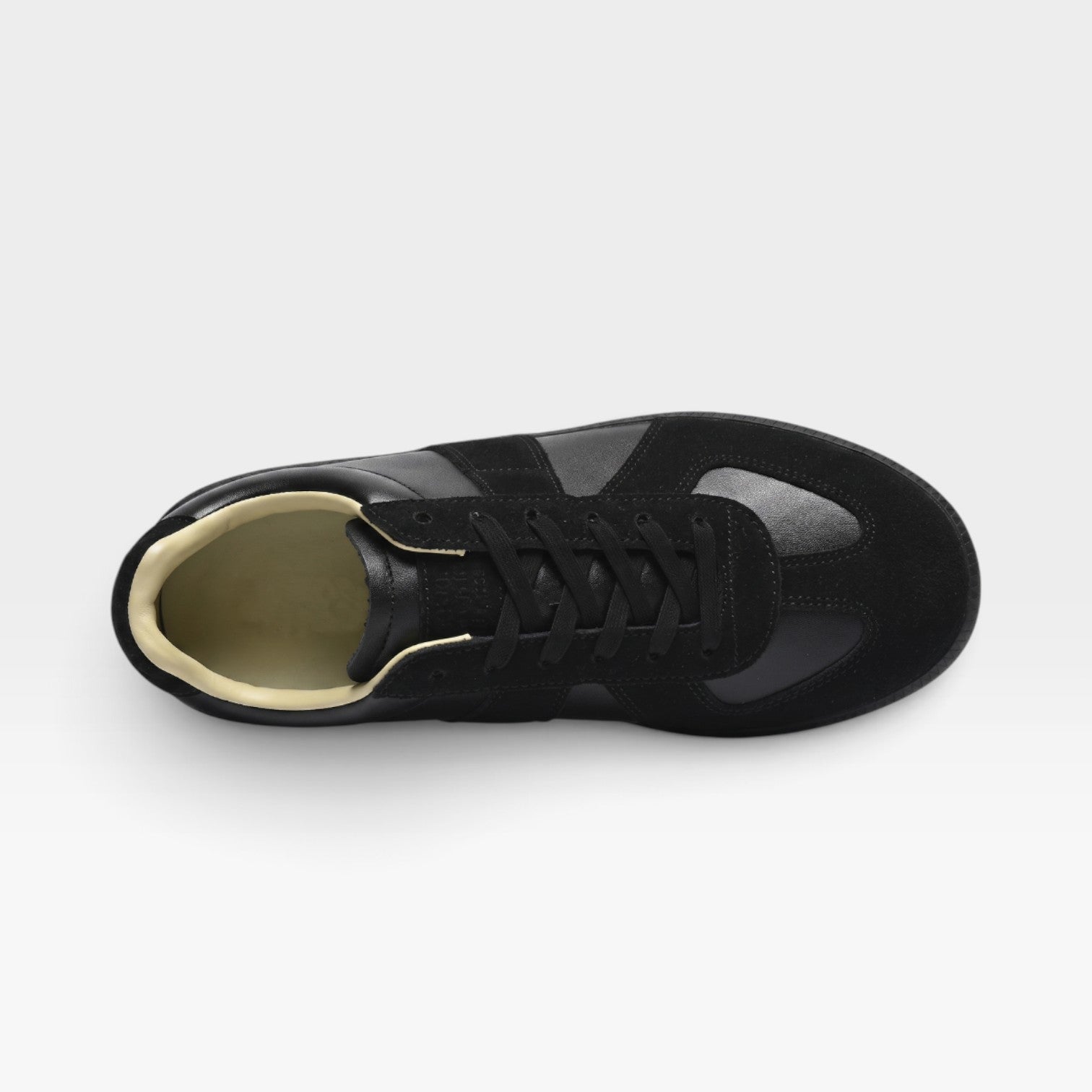 SNURKY GAT Vintage Sneaker Schwarz/Schwarz – Ansicht von oben