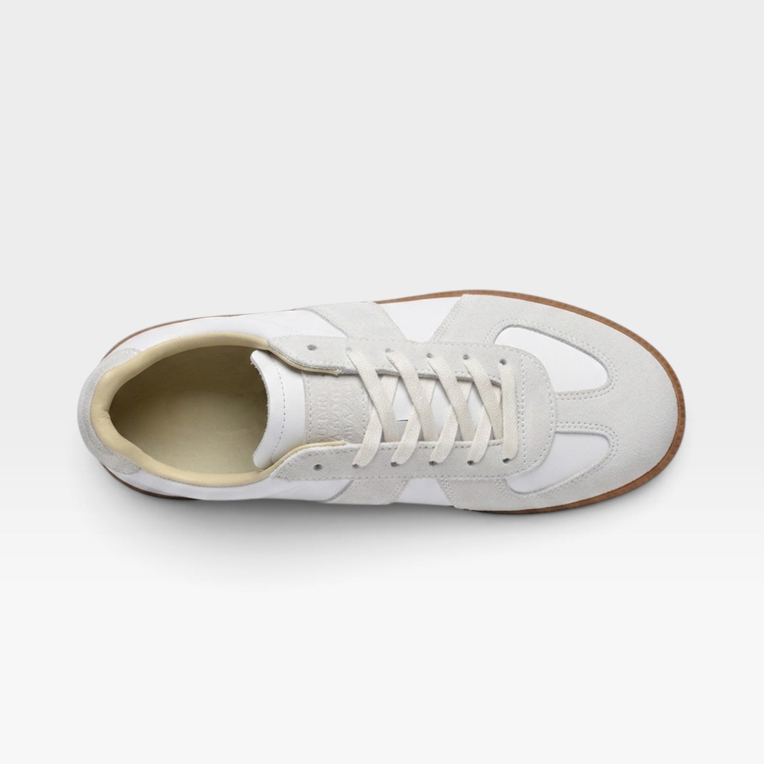 SNURKY GAT Vintage Sneaker Weiß/Gum – Ansicht von oben