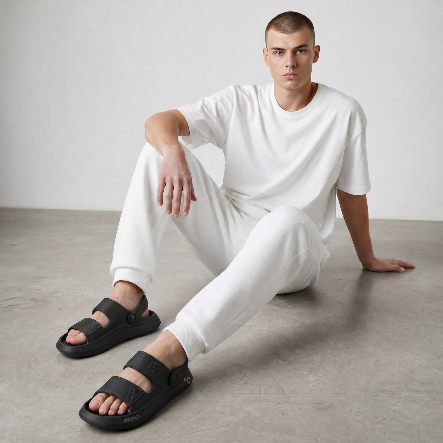 SNURKY Sandalen - Lifestyle Model trägt bequeme Sandalen