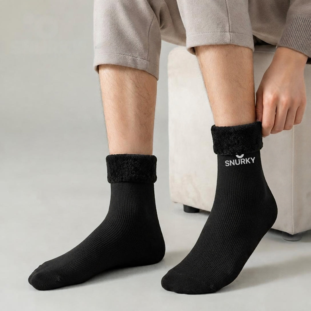Snurky Thermo-Socken mit kuscheligem Fleece-Innenfutter und Bio-Baumwolle außen
