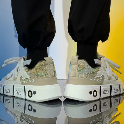 Snurky 020 weiße Sneaker mit beige Details – Detailaufnahme der hochwertigen Verarbeitung