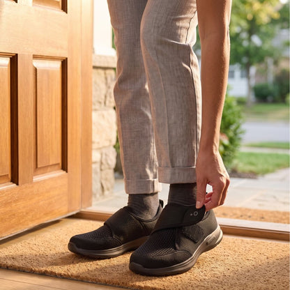 Snurky 360 orthopädische Komfortschuhe Herren schwarz mit Klettverschluss