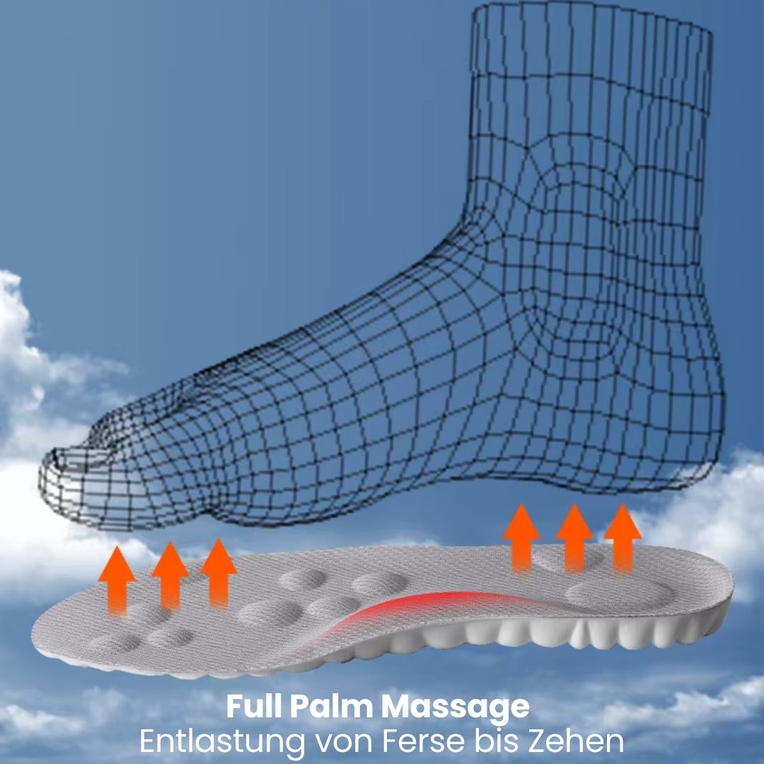 Snurky Premium Memory Foam Einlegesohlen – getragen in Sneakern, ideal für Alltag und Freizeit. Entlastung für die Füße